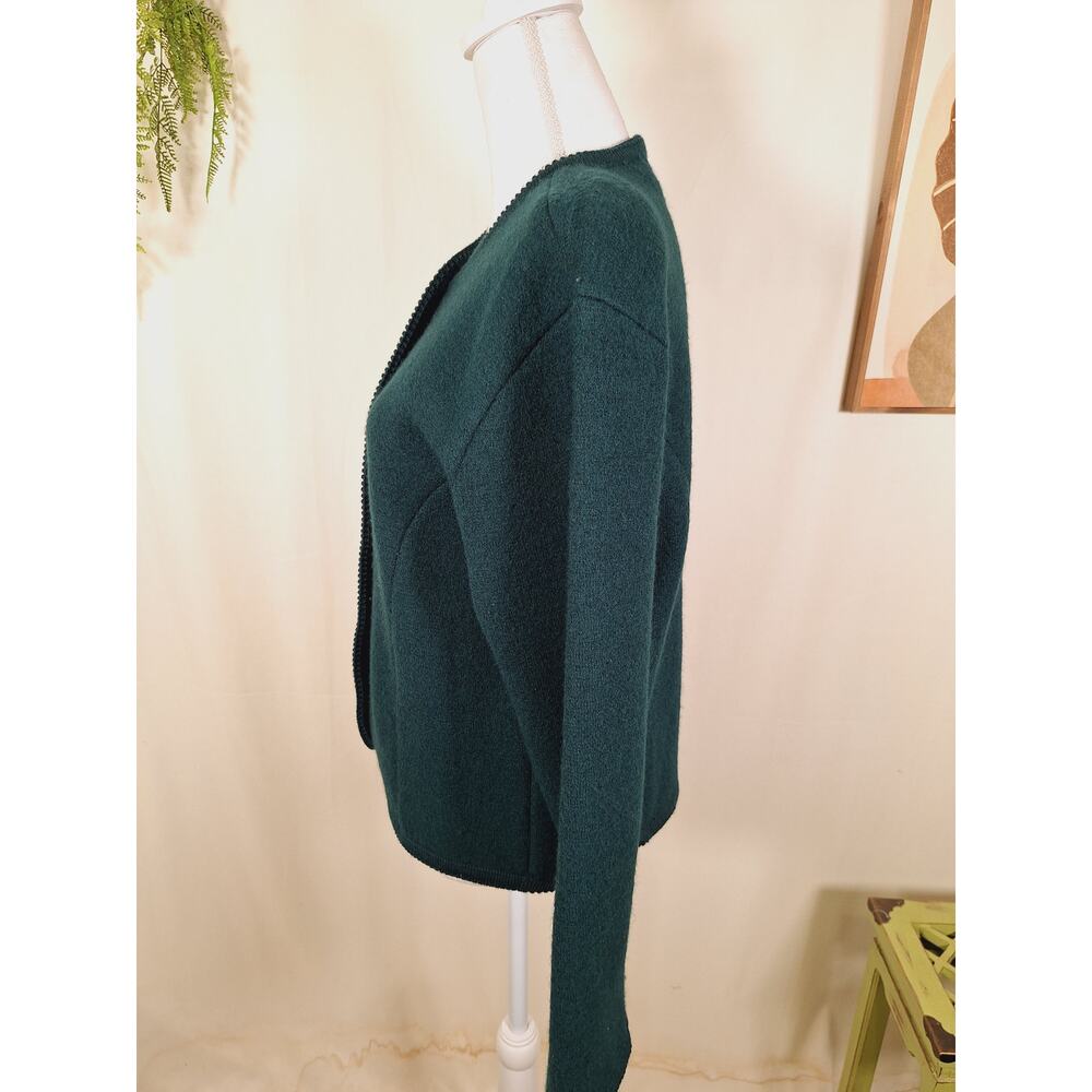 Alexandra Bartlett Women's 100% Wool Button-Down Green Sweater Large - Picture 5 of 7